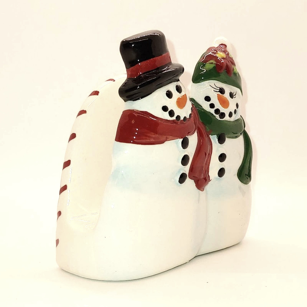 Napkin Holder Ceramic by Holiday Snowfolk  New in Box